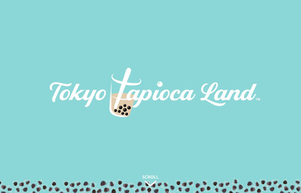 この写真は東京タピオカランドのメインビジュアル。イラスト的なもので、タピオカがえがかれています