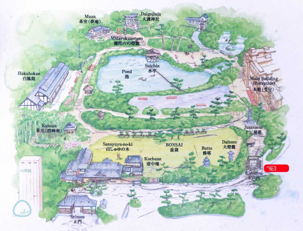 八芳園　日本庭園 俯瞰地図
