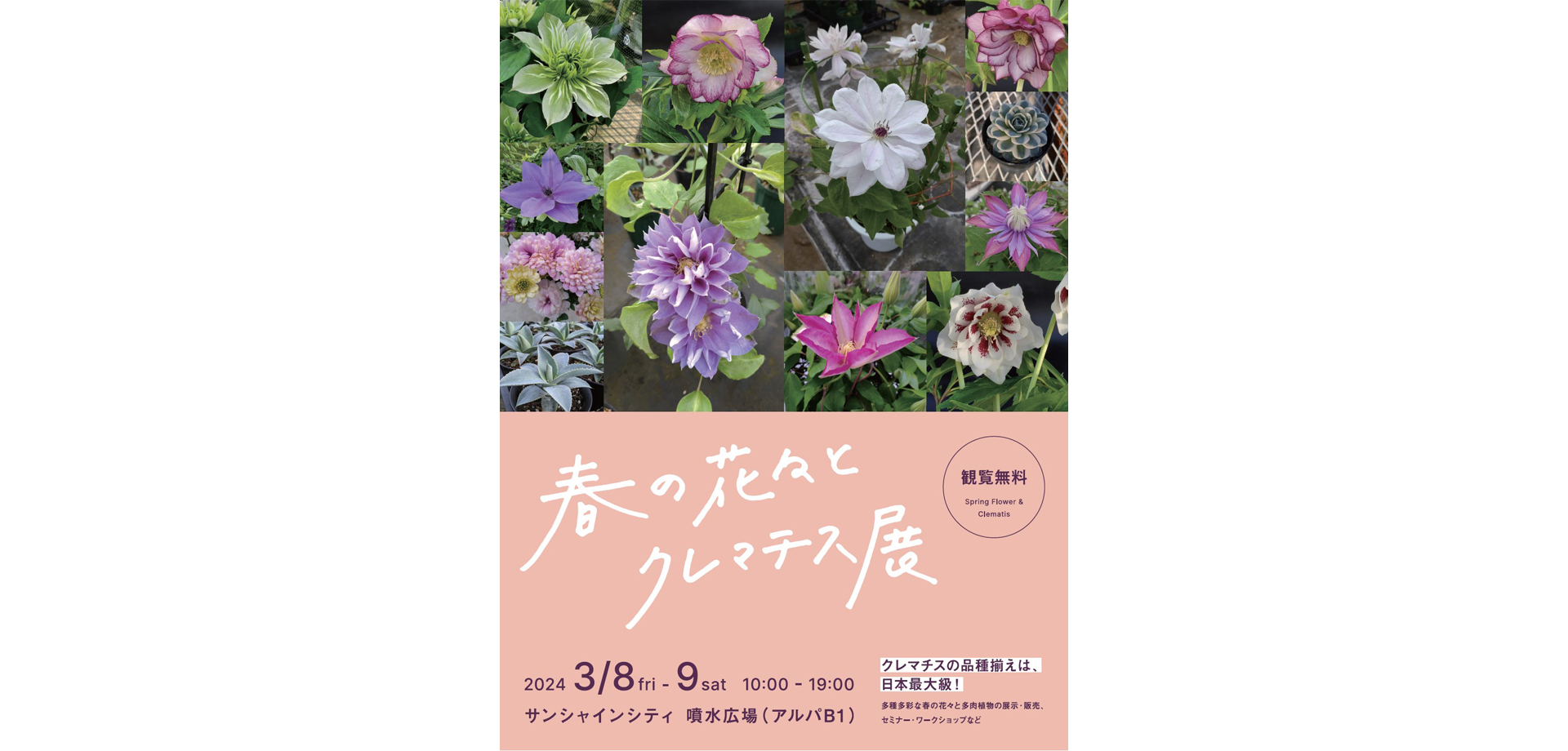 春の花々とクレマチス展 ポスター