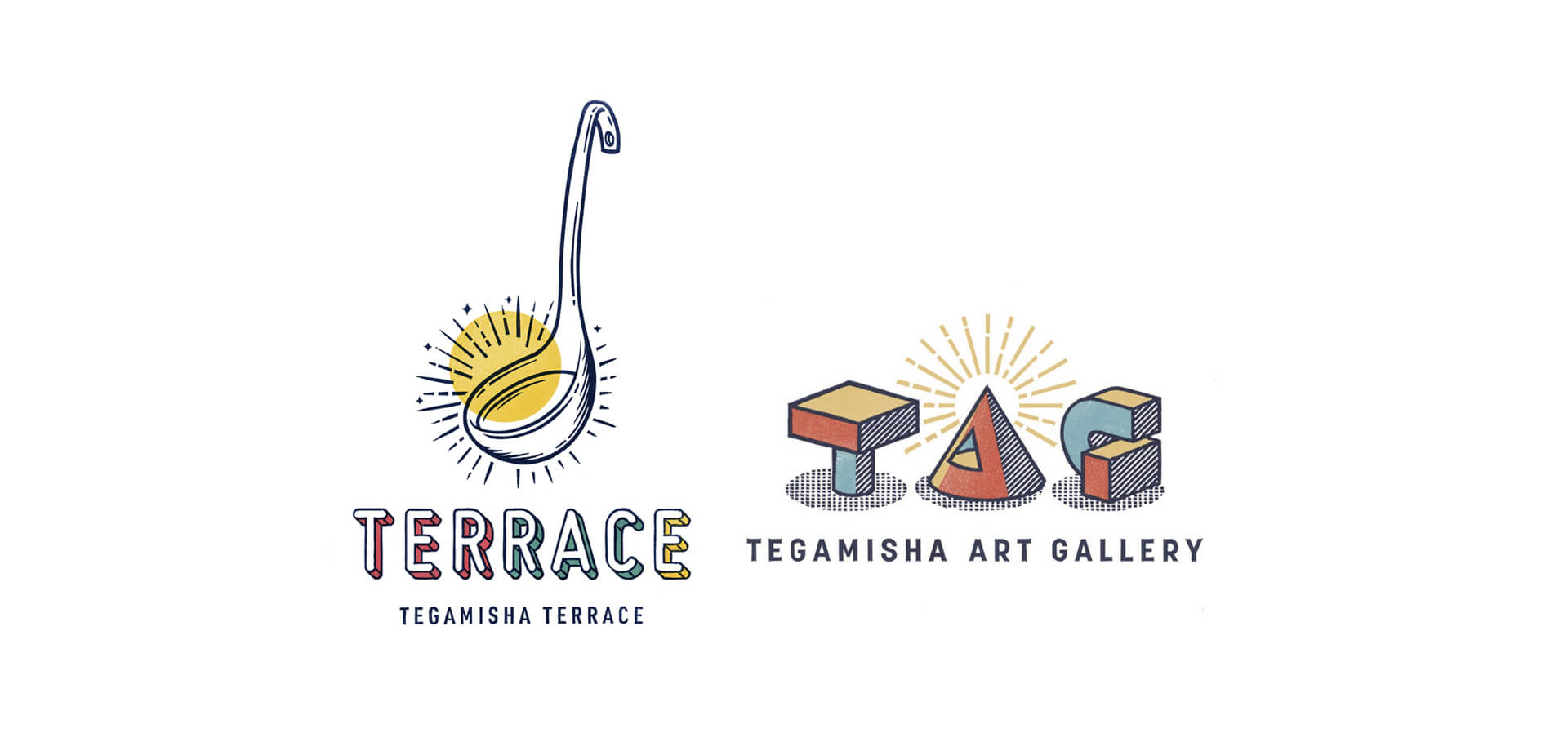 カフェ「TEGAMISHA TERRACE」ギャラリー「TEGAMISHA ART GALLERY」ロゴ