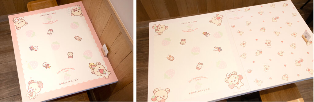 KORILAKKUMA 20th ANNIVERSARY CAFE　会場風景　テーブル