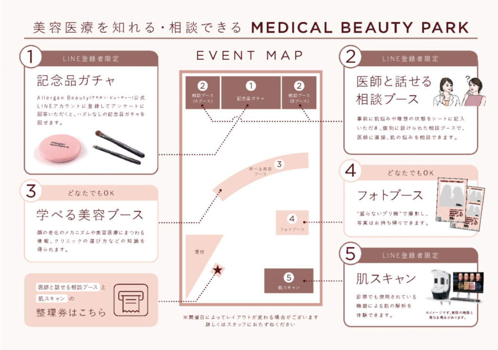 体験型ポップアップイベント「MEDICAL BEAUTY PARK」　ブース俯瞰地図