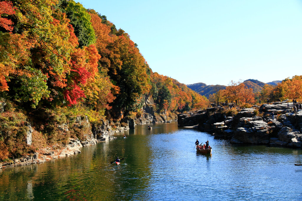 長瀞紅葉の様子