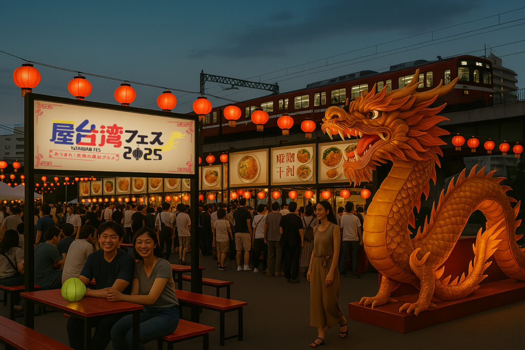 屋台湾フェス2025 会場風景　ドラゴンの置物
