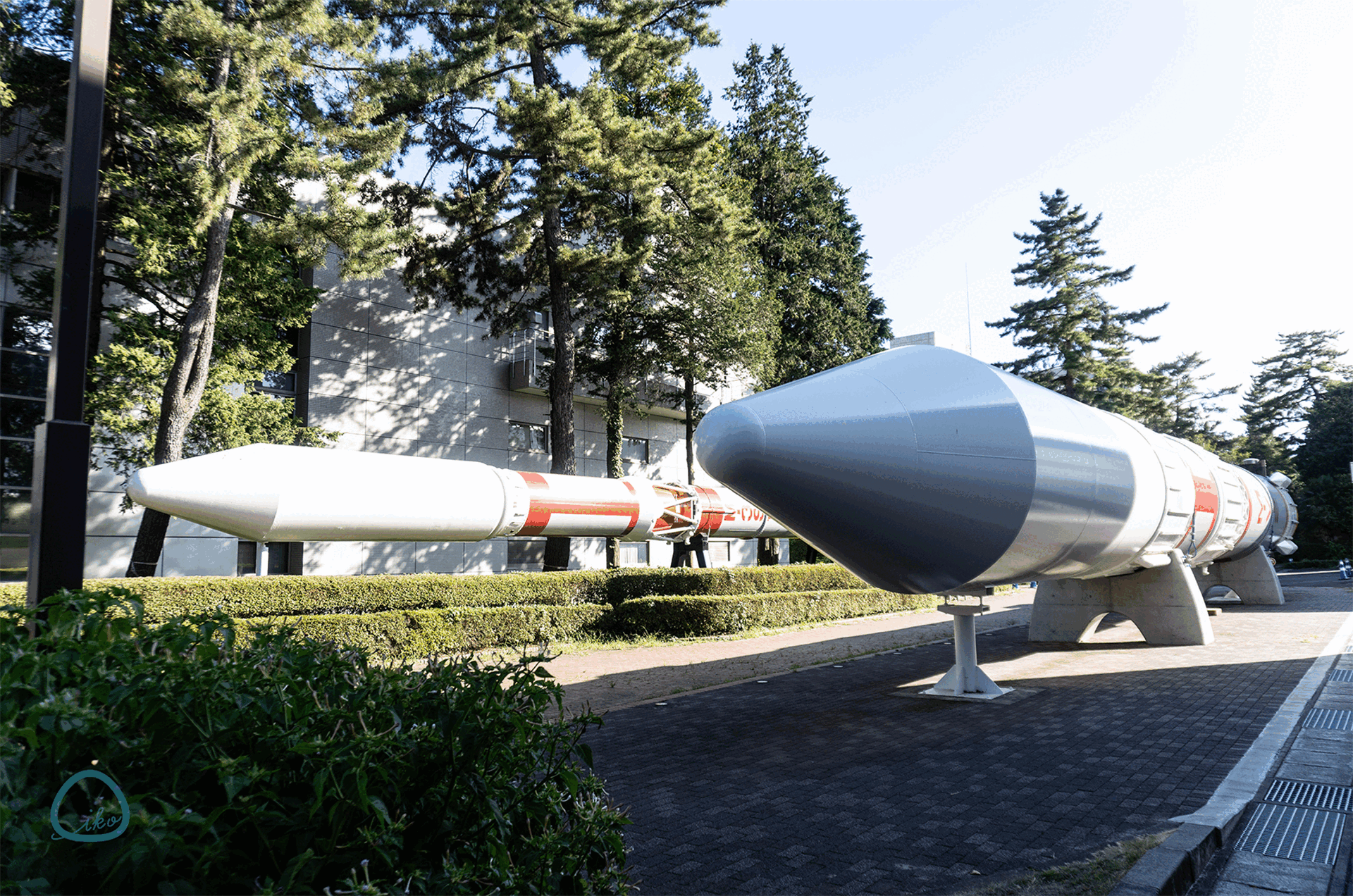 JAXA宇宙科学研究所 野外の大型ロケット