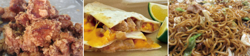 焼きそばやから揚げの縁日グルメ