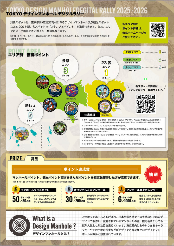 TOKYOデザインマンホールデジタルラリー　チラシ