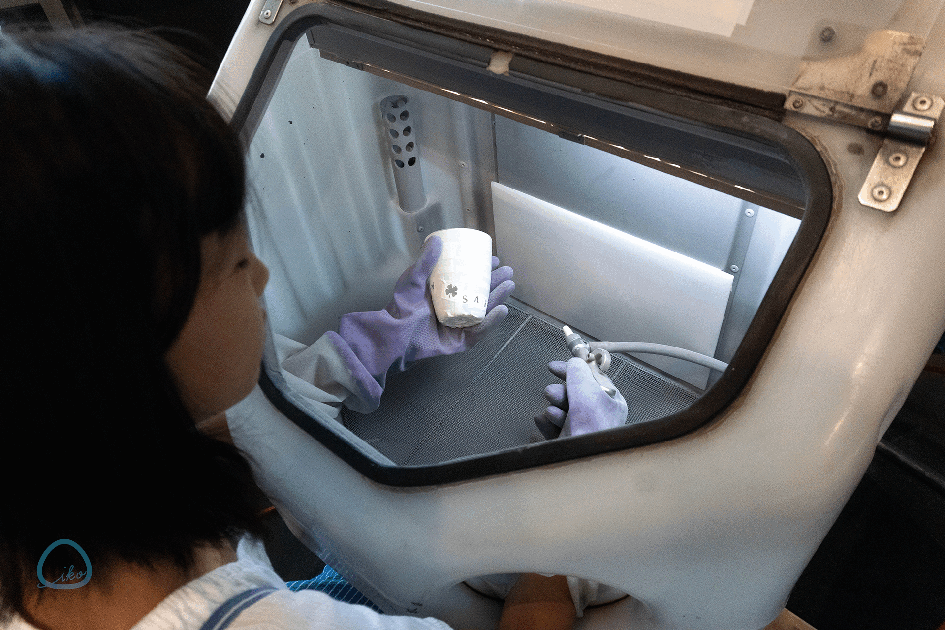 相模原　藤野芸術の家　ワークショップ　サンドブラスト作業工程