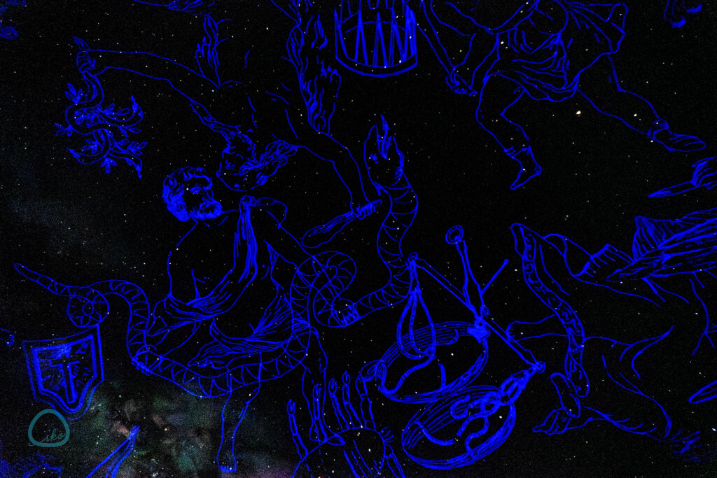 相模原市博物館 プラネタリムの様子 星座を投映