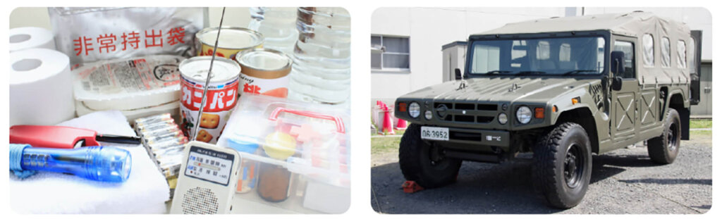 非常食や自衛隊の四駆車
