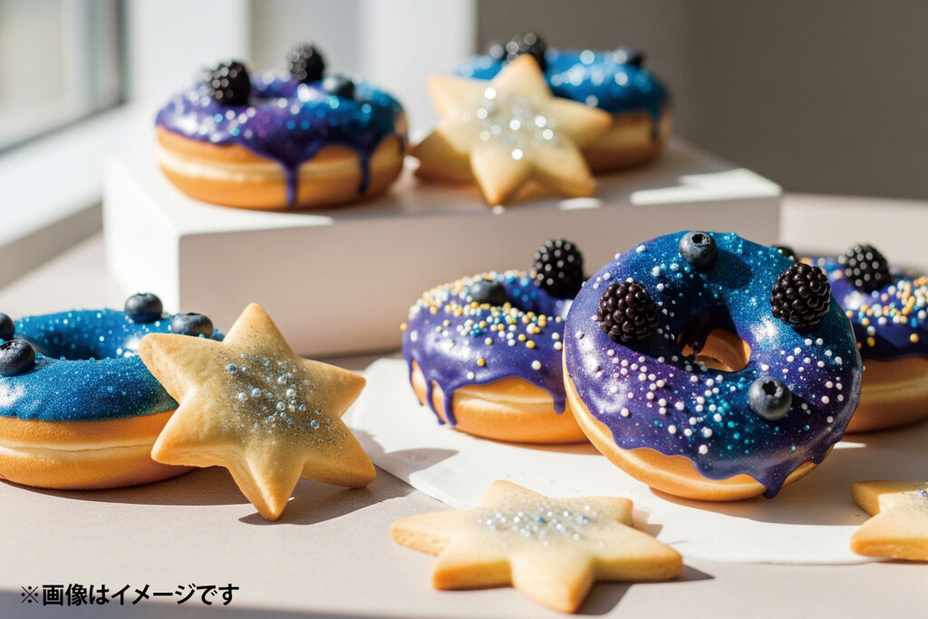 宇宙カラーのドーナツ