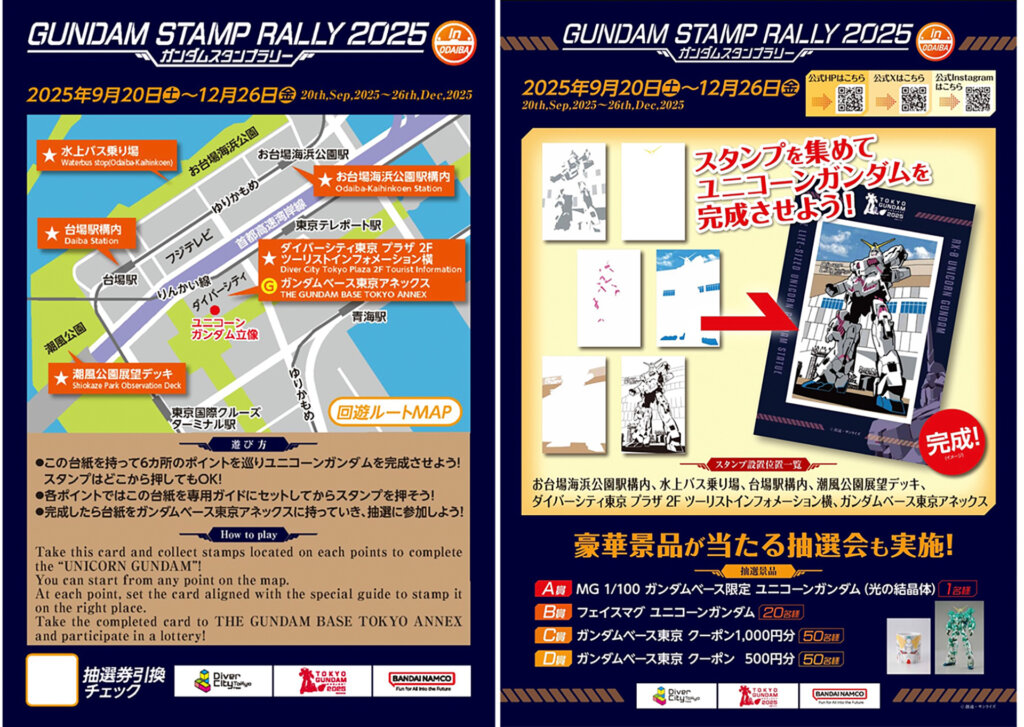 ガンダムスタンプラリー2025　マップや完成予想図