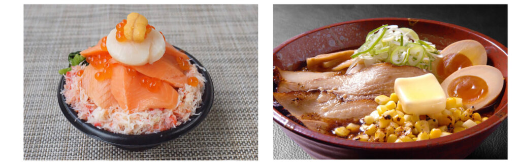 海鮮丼、味噌ラーメン
