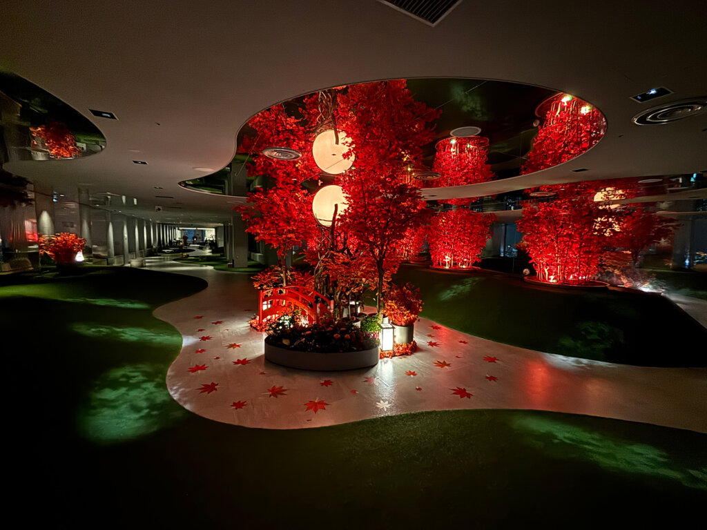 てんぼうパーク　秋さんぽ　会場の様子　ライトアップ