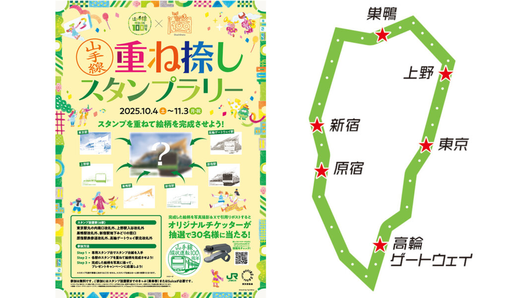 つながる山手線フェス～環状運転100周年～山手線重ね捺しスタンプラリー　メインビジュアル