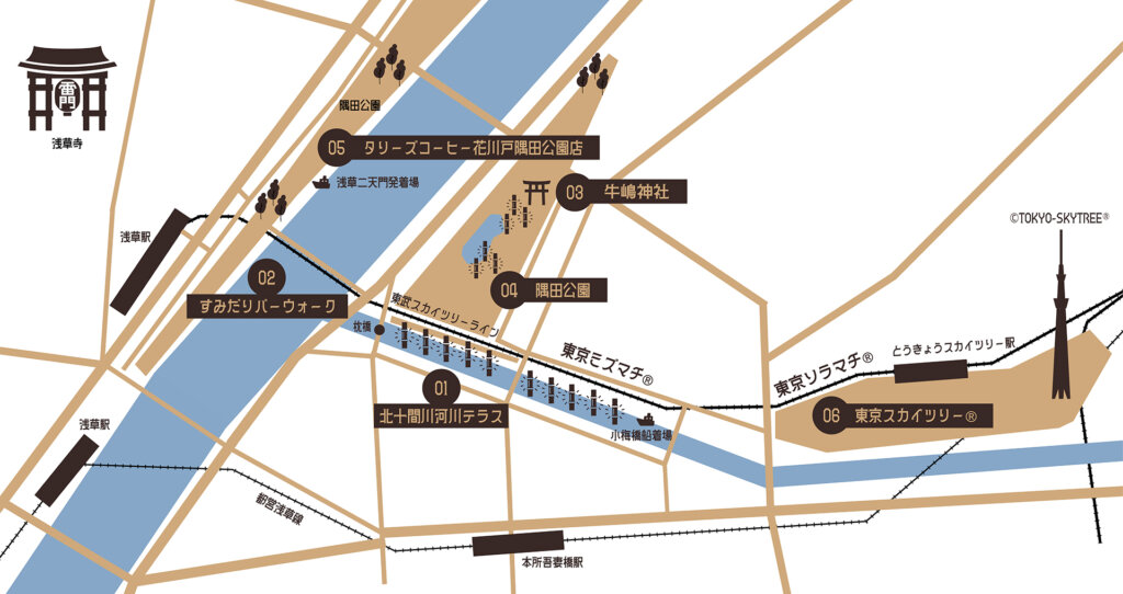 浅草・墨田エリア 竹あかり 開催マップ