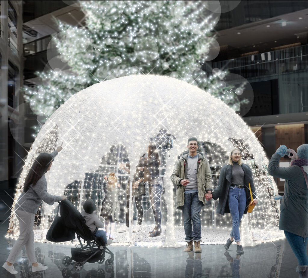 WHITE KITTE かまくらに出入りする男女