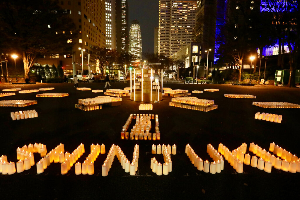 Candle Night 2025 @Shinjuku Central Park　キャンドル点灯の様子