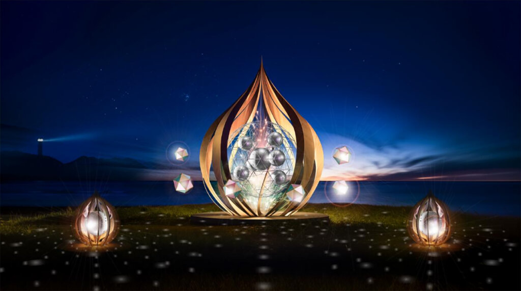 湘南の宝石 会場風景 炎の様なオブジェ