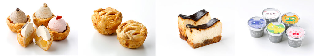 アップルパイ、チーズケーキ、アイスクリーム