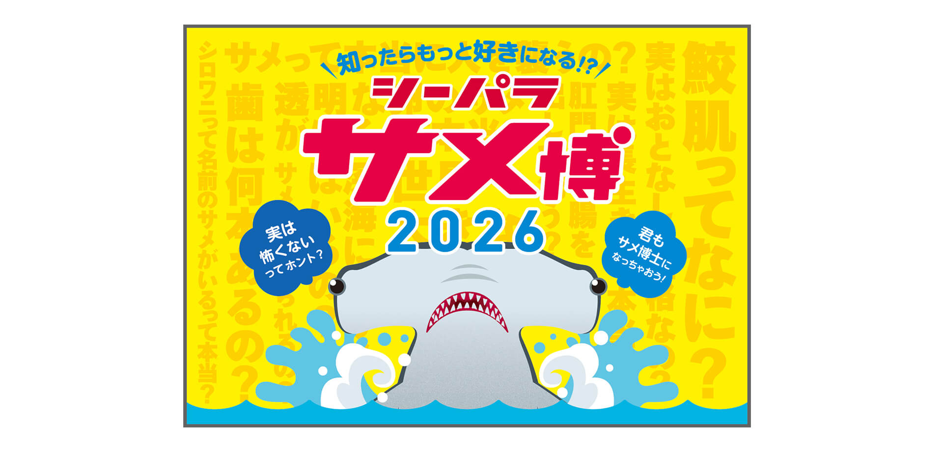 シーパラ サメ博２０２６ バナー