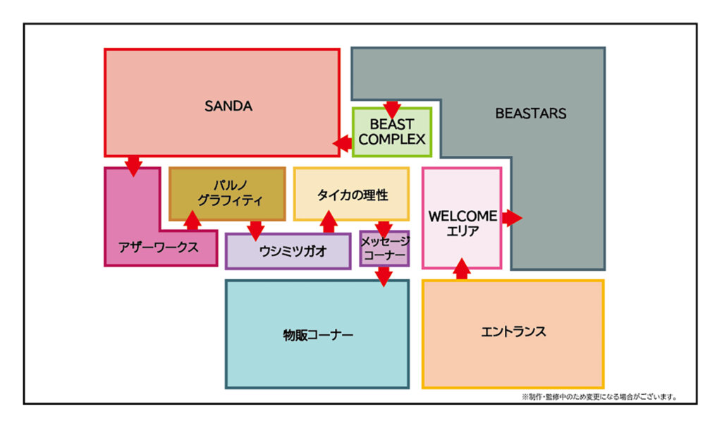 画業10周年記念「板垣巴留展」会場マップ