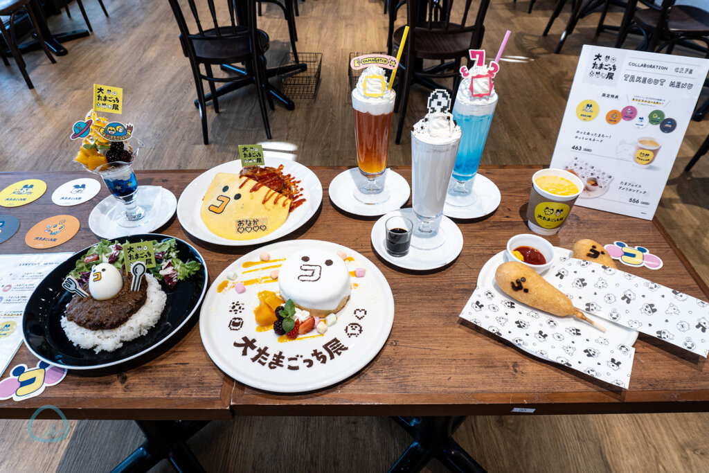 大たまごっち展　会場風景　コラボカフェ グルメ