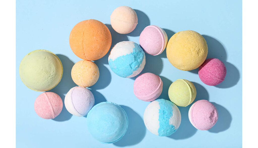 カラフルなバスボム