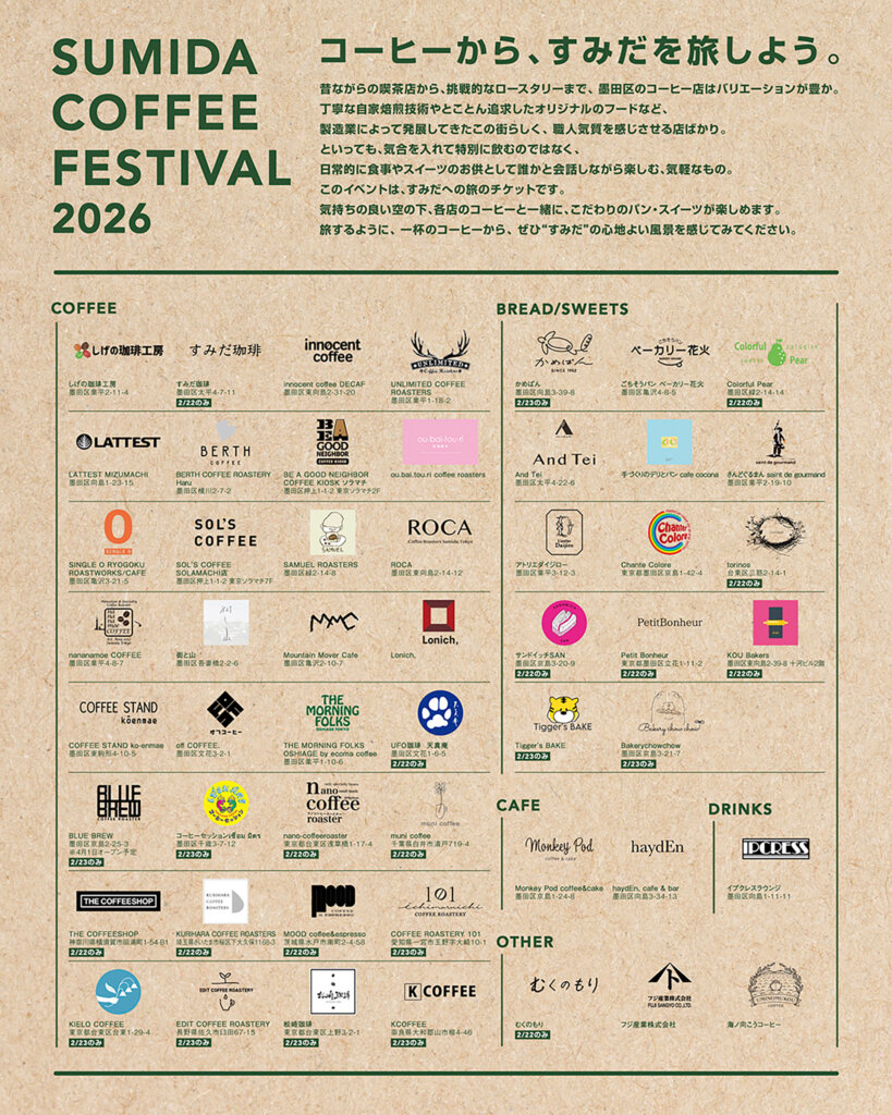 Sumida Coffee Festival 2026 　チラシ