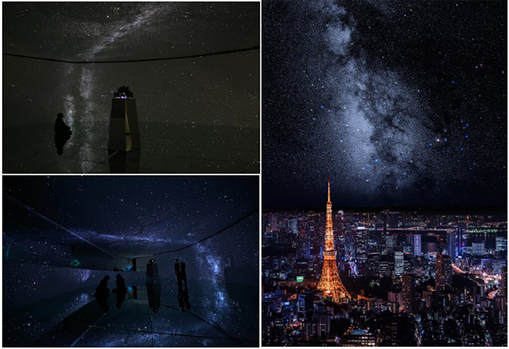 東京上空から見える星空　東京タワー