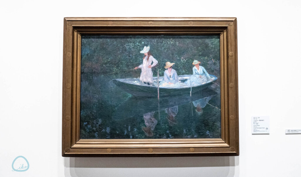 クロード・モネ展 池をボートで散策する女性