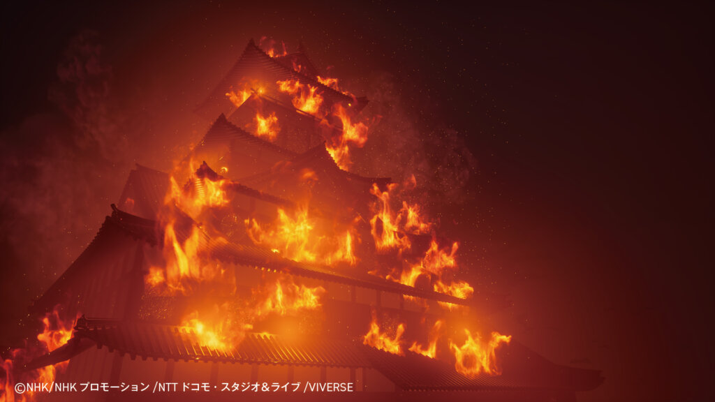 炎上する大阪城