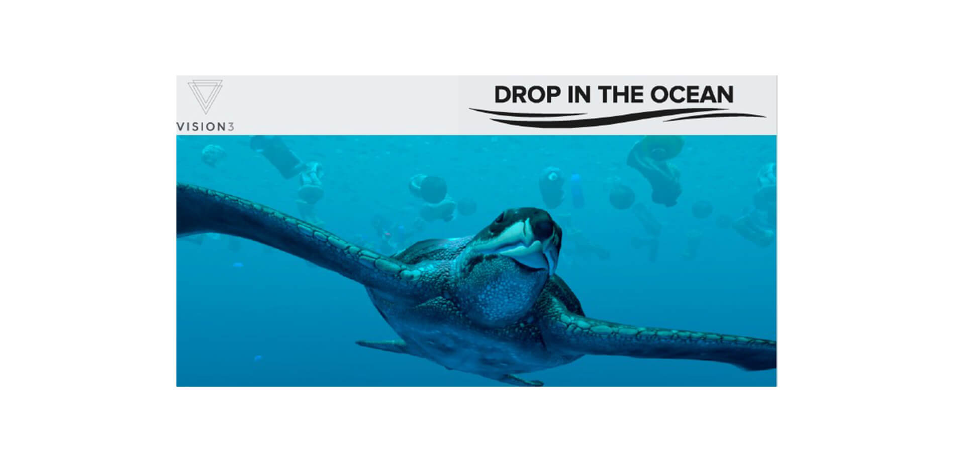 青い海を泳ぐウミガメ　