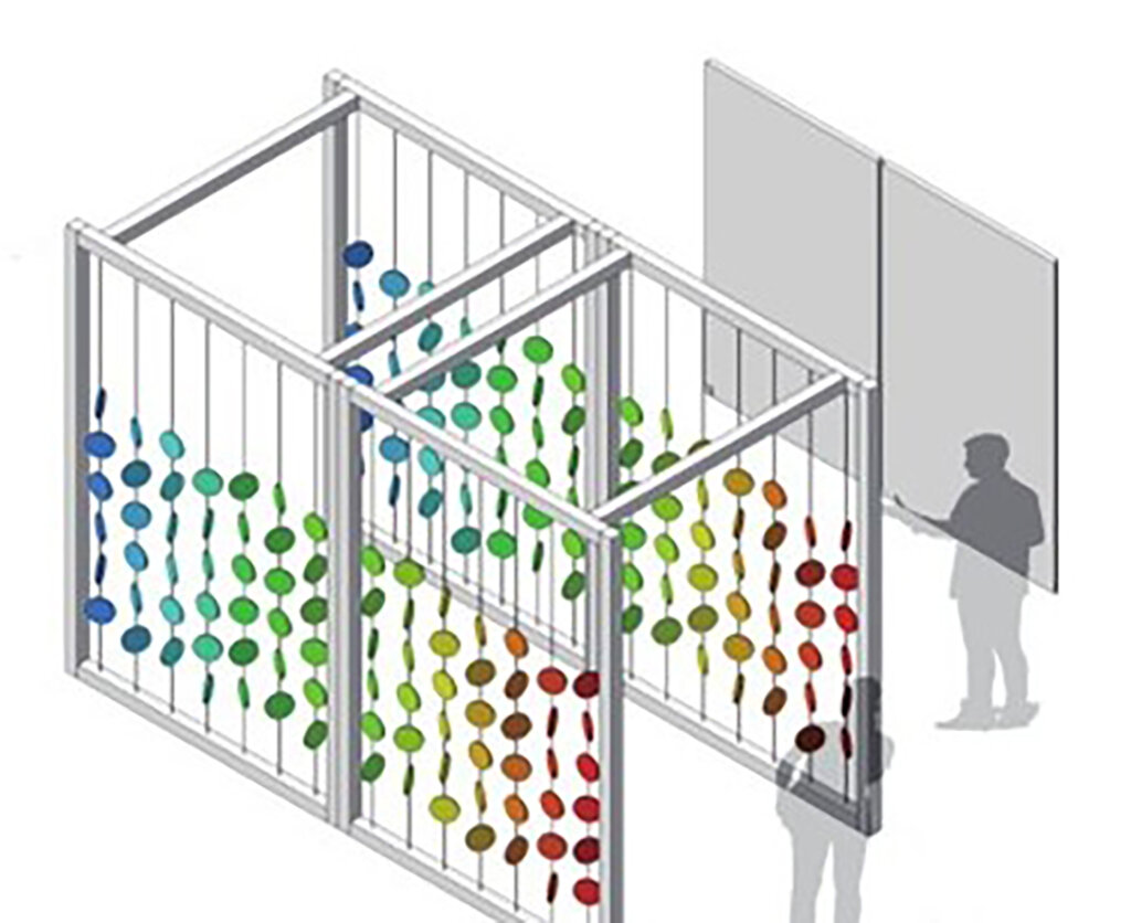 カラフルなのれんをくぐる