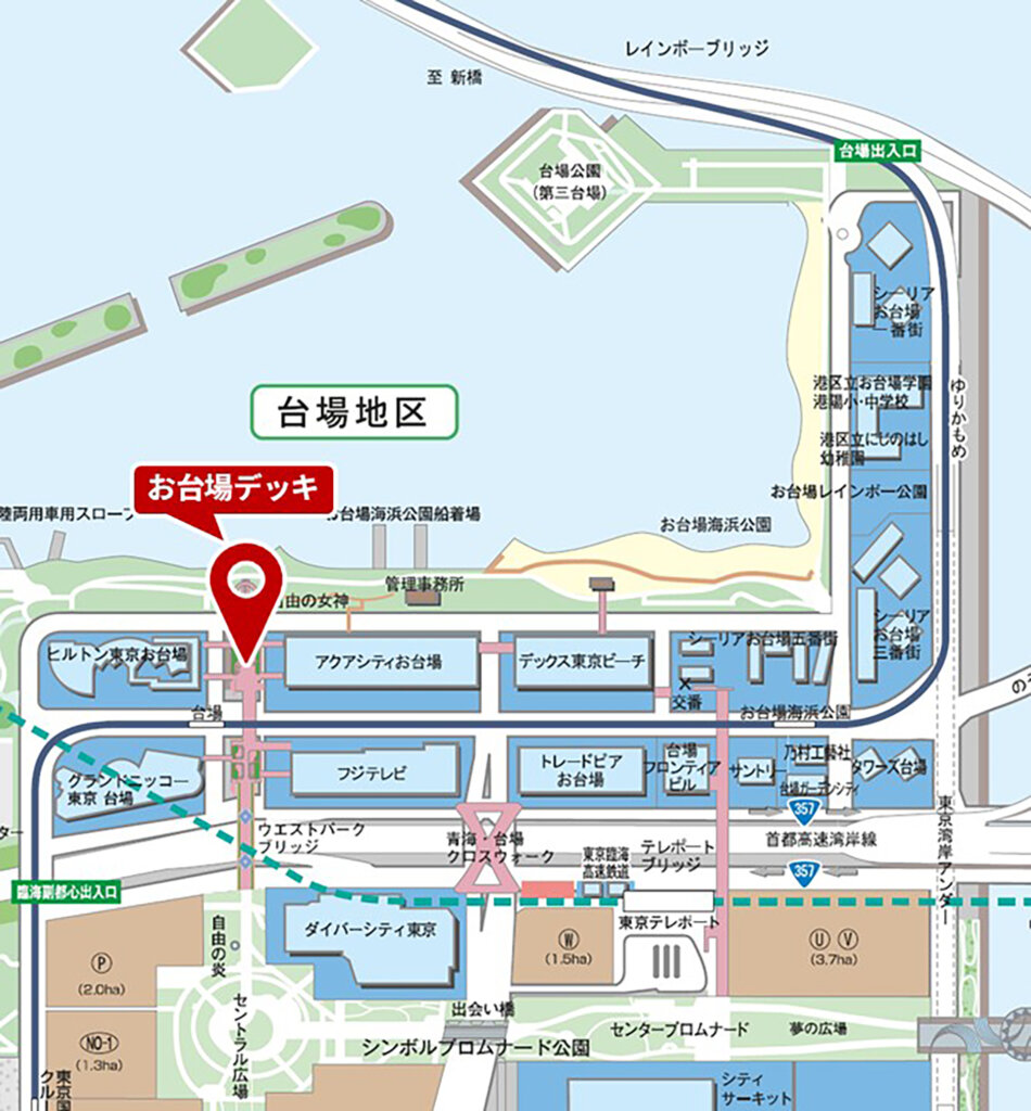 ODAIBA BUBBLE SHOW　開催場所の地図