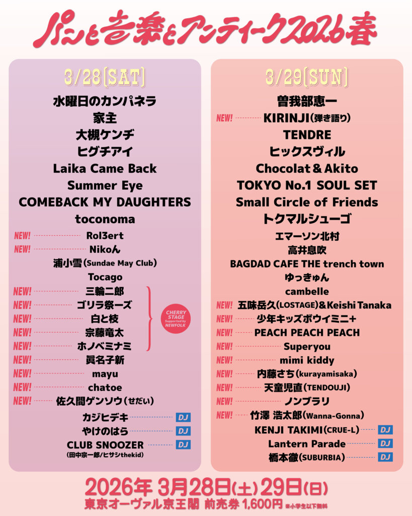 パンと音楽とアンティーク出演アーティスト