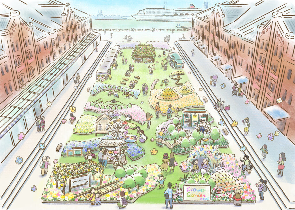 FLOWER GARDEN 2026 会場風景イメージイラスト