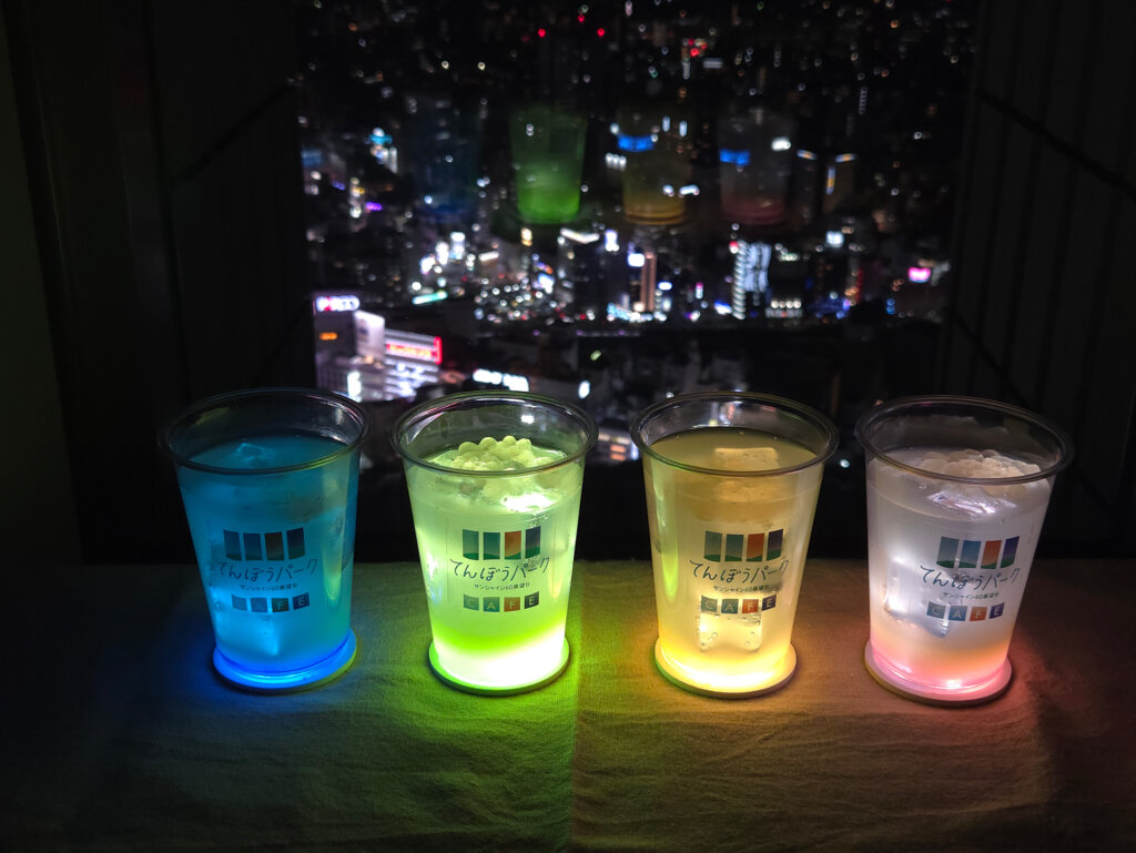 てんぼうパーク さくらまつり コラボフード 光るドリンク