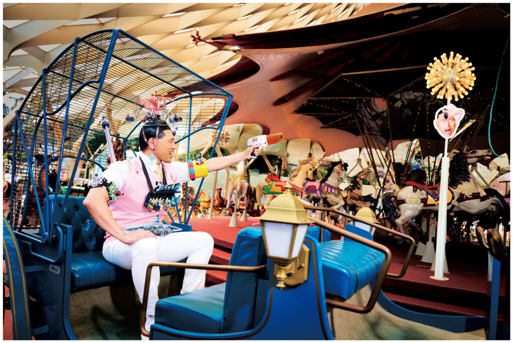 シューティング遊園地で遊ぶ、オードリー春日