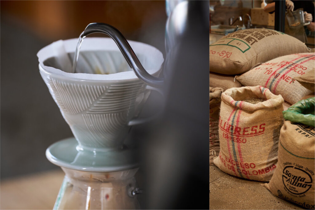 コーヒーを淹れる コーヒー豆の麻袋