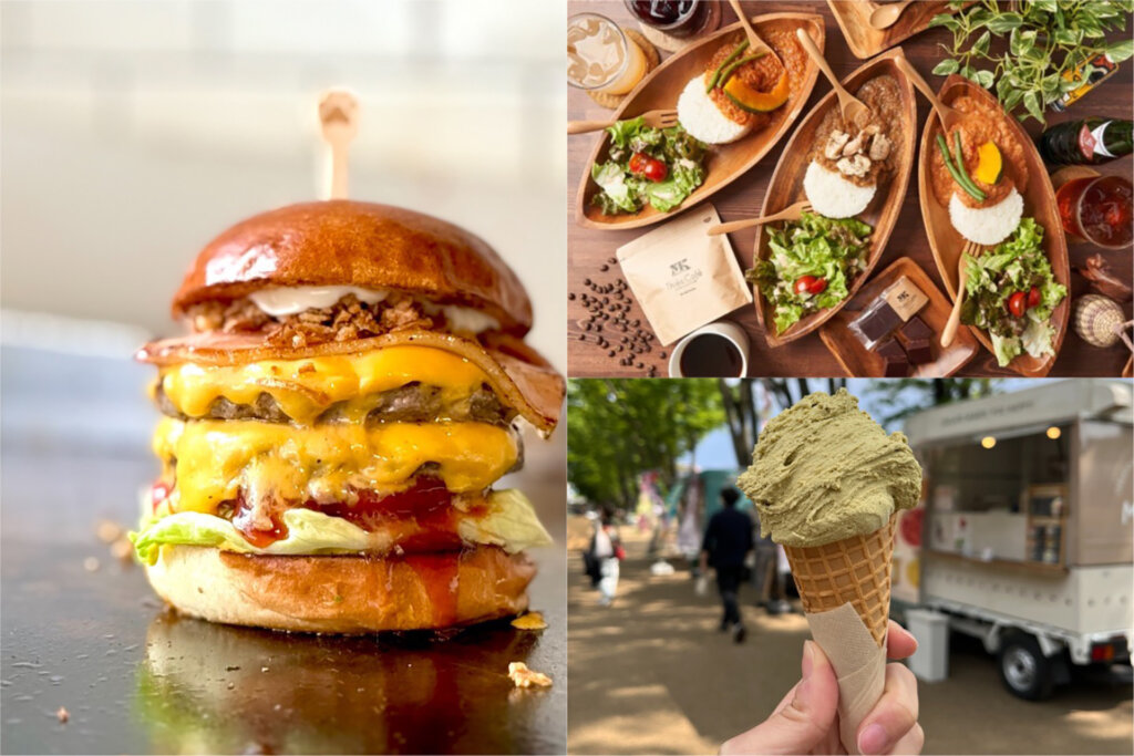 チーズダブルバーガー カレー 抹茶アイスクリーム