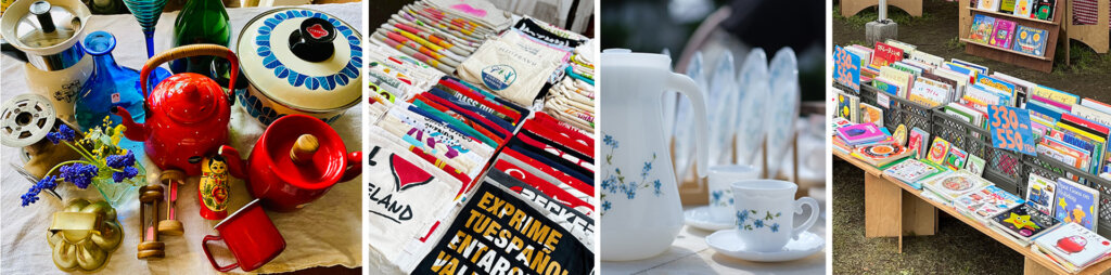 雑貨やTシャツ、食器、古本