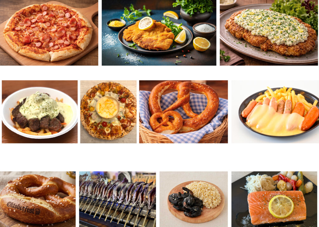 ピザやから揚げなどのグルメ