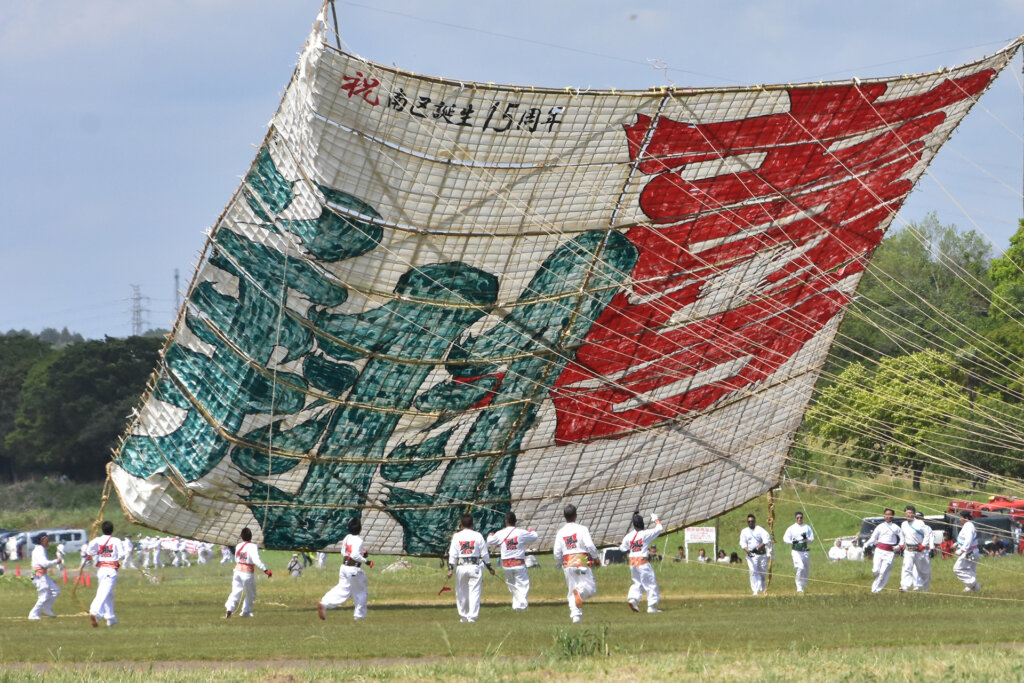 大凧をあげている様子