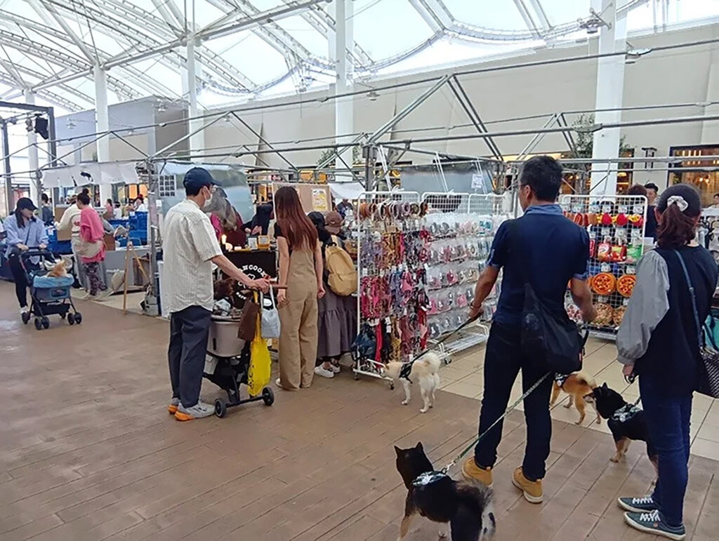 ドッグフェスで買い物をする人