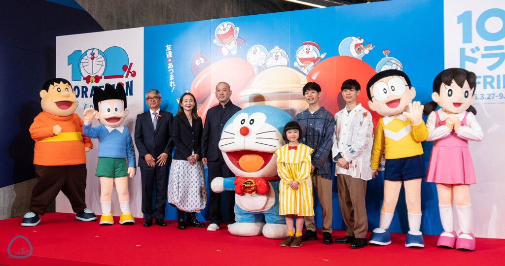 100%ドラえもん&フレンズ　記者会見集合写真