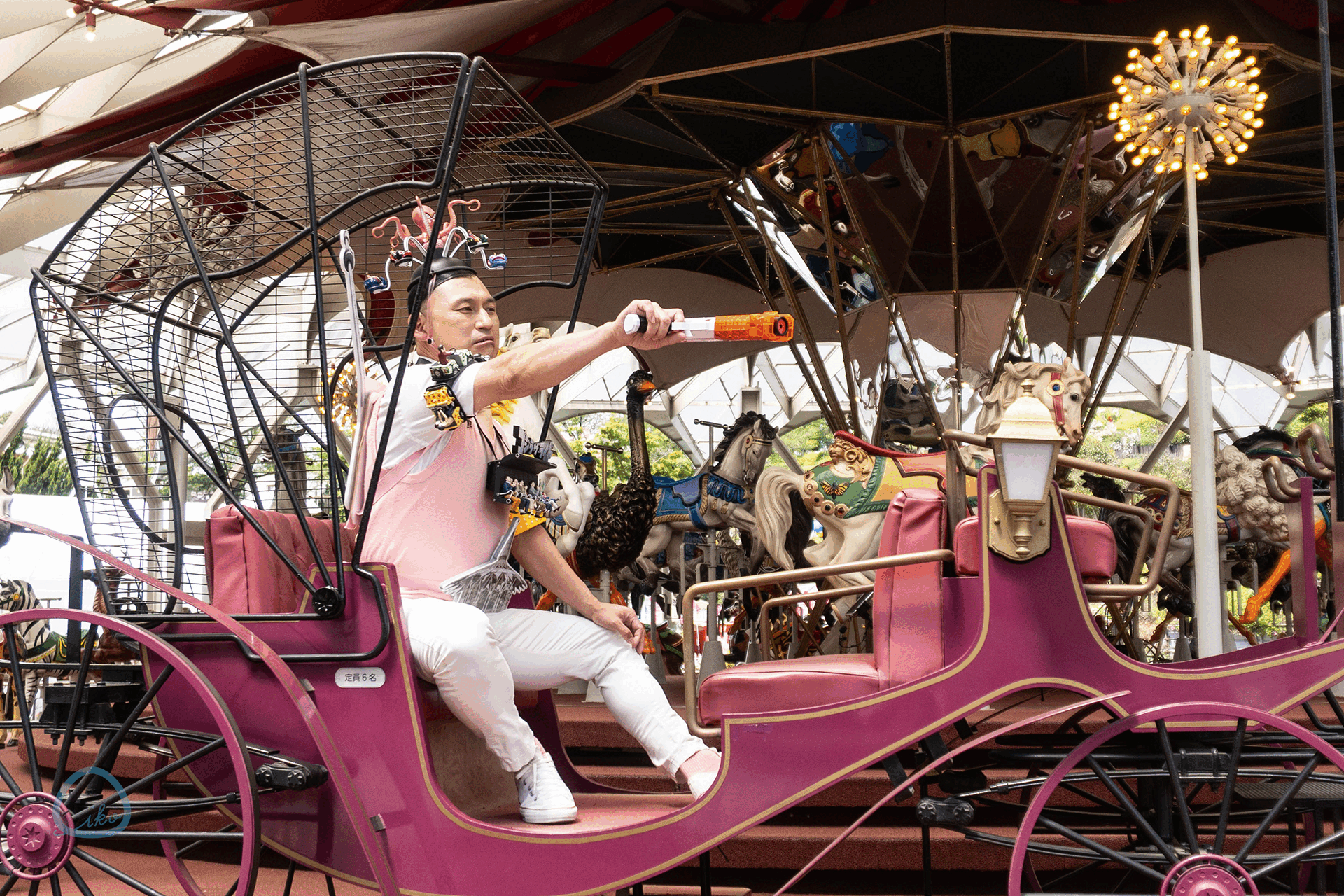 西武園ゆうえんち　シューティング遊園地　オードリー春日体験風景