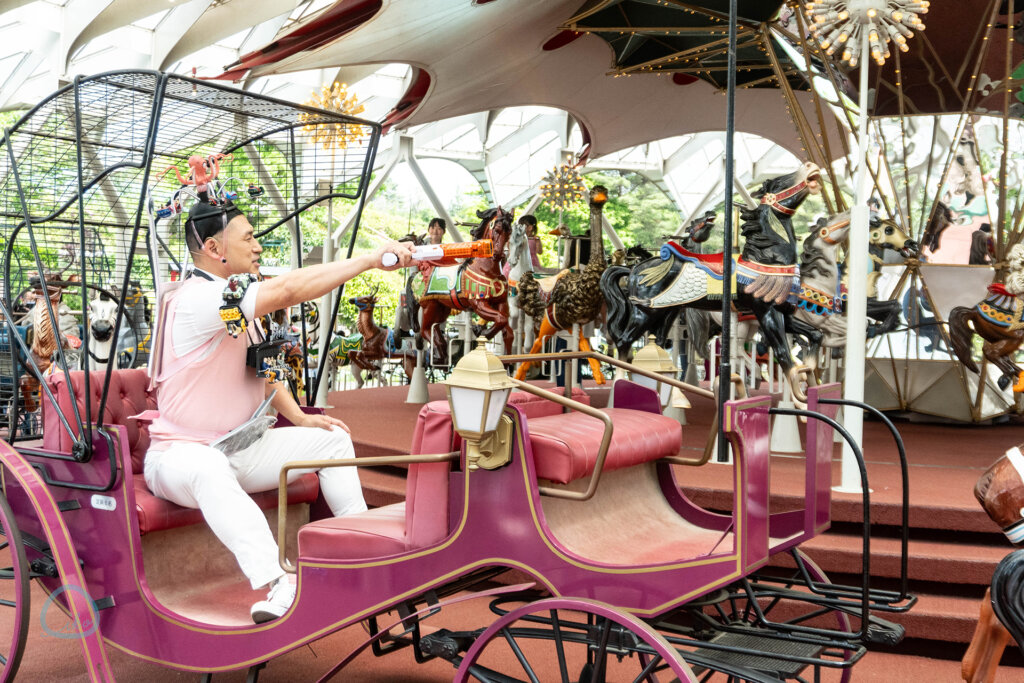 西武園ゆうえんち　シューティング遊園地　オードリー春日体験風景