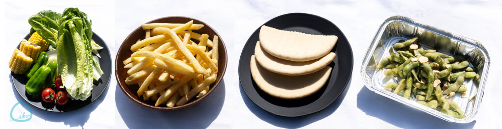 森のビアガーデン　提供サラダ、ポテト、枝豆