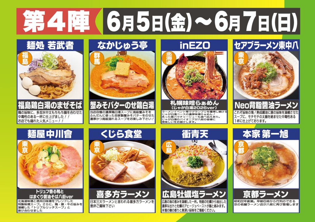 八街!激うま!ラーメン祭2026 販売ラーメン